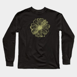 Sunflower Ink Print Long Sleeve T-Shirt